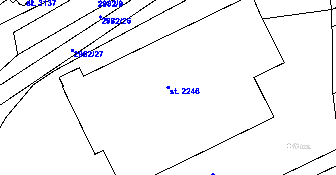 Parcela st. 2246 v KÚ Stříbro, Katastrální mapa
