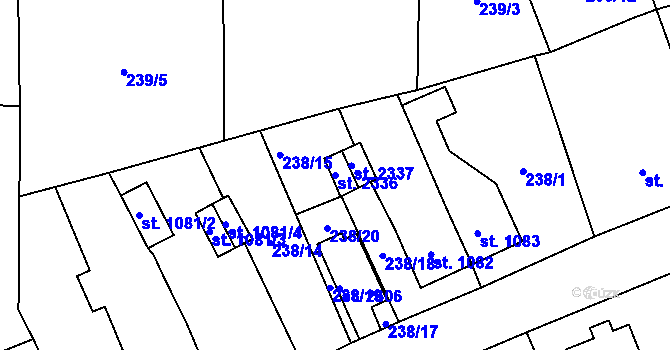 Parcela st. 2336 v KÚ Stříbro, Katastrální mapa