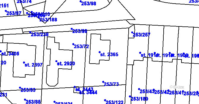 Parcela st. 2365 v KÚ Stříbro, Katastrální mapa