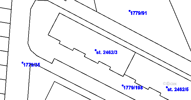 Parcela st. 2462/3 v KÚ Stříbro, Katastrální mapa