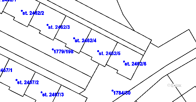 Parcela st. 2462/5 v KÚ Stříbro, Katastrální mapa