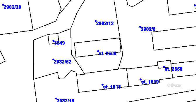 Parcela st. 2656 v KÚ Stříbro, Katastrální mapa