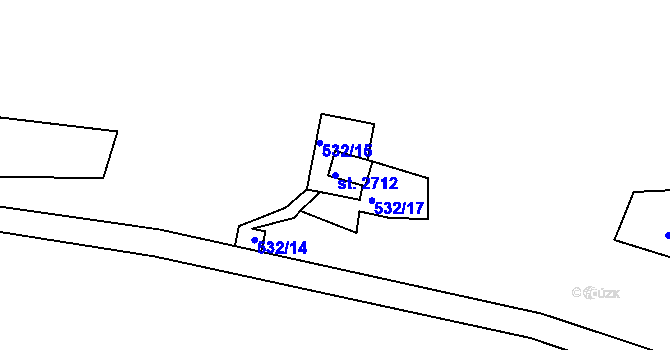 Parcela st. 2712 v KÚ Stříbro, Katastrální mapa