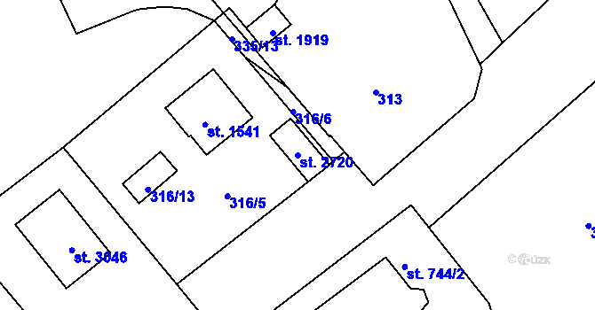 Parcela st. 2720 v KÚ Stříbro, Katastrální mapa