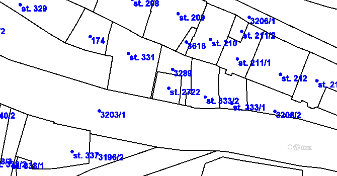 Parcela st. 2722 v KÚ Stříbro, Katastrální mapa