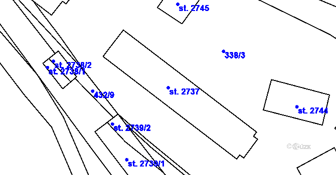Parcela st. 2737 v KÚ Stříbro, Katastrální mapa