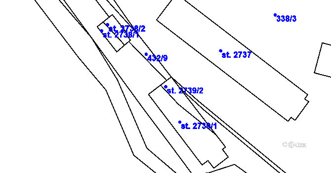 Parcela st. 2739/2 v KÚ Stříbro, Katastrální mapa