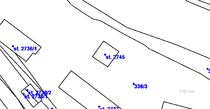 Parcela st. 2745 v KÚ Stříbro, Katastrální mapa
