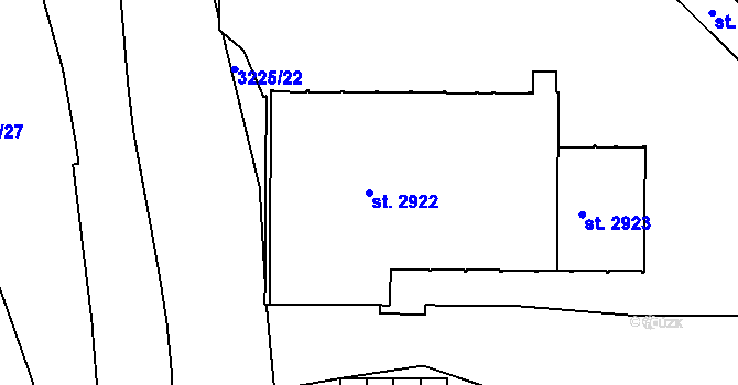 Parcela st. 2922 v KÚ Stříbro, Katastrální mapa