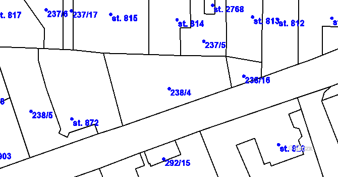 Parcela st. 238/4 v KÚ Stříbro, Katastrální mapa