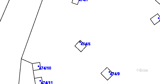 Parcela st. 474/5 v KÚ Stříbro, Katastrální mapa