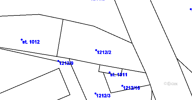 Parcela st. 1212/2 v KÚ Stříbro, Katastrální mapa
