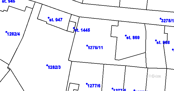 Parcela st. 1276/11 v KÚ Stříbro, Katastrální mapa