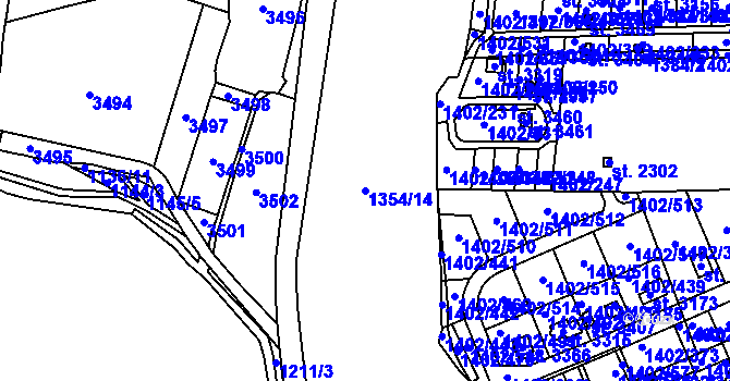 Parcela st. 1354/14 v KÚ Stříbro, Katastrální mapa