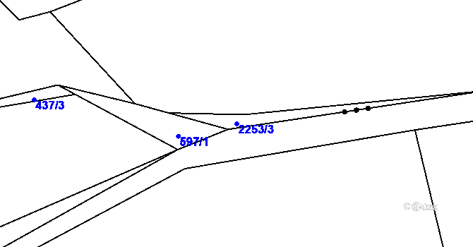 Parcela st. 2253/3 v KÚ Stříbro, Katastrální mapa