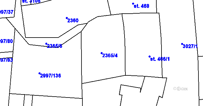 Parcela st. 2365/4 v KÚ Stříbro, Katastrální mapa