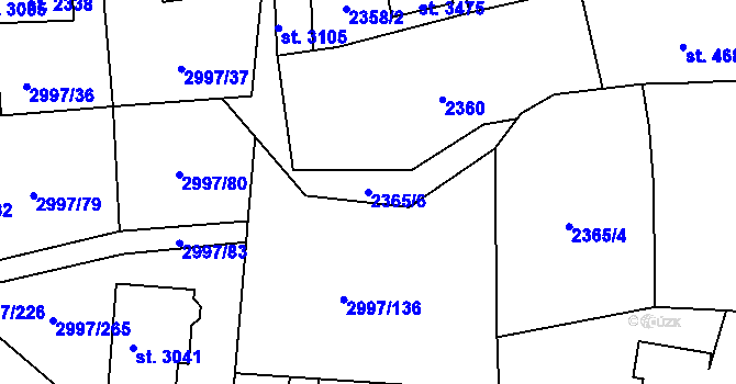Parcela st. 2365/6 v KÚ Stříbro, Katastrální mapa