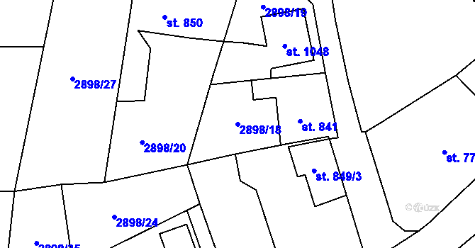 Parcela st. 2898/18 v KÚ Stříbro, Katastrální mapa