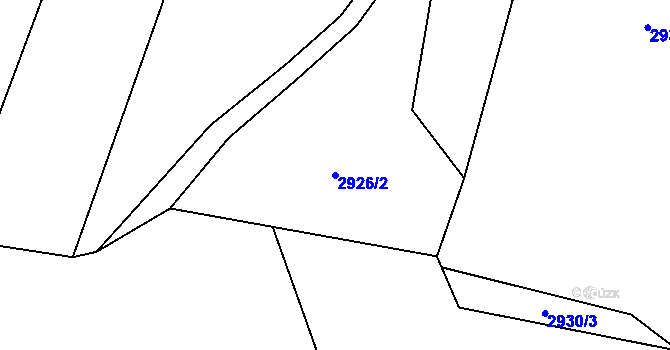 Parcela st. 2926/2 v KÚ Stříbro, Katastrální mapa