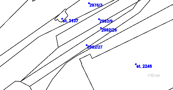 Parcela st. 2982/27 v KÚ Stříbro, Katastrální mapa
