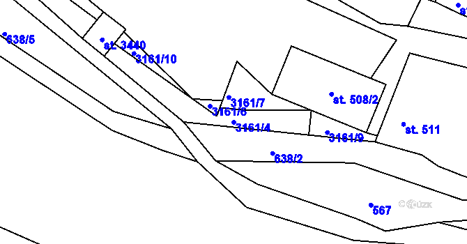 Parcela st. 3161/4 v KÚ Stříbro, Katastrální mapa