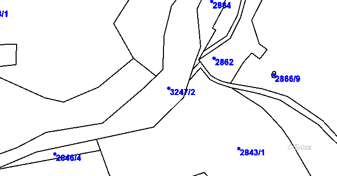 Parcela st. 3247/2 v KÚ Stříbro, Katastrální mapa