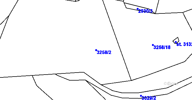 Parcela st. 3258/2 v KÚ Stříbro, Katastrální mapa