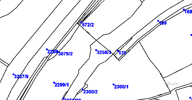 Parcela st. 3258/3 v KÚ Stříbro, Katastrální mapa