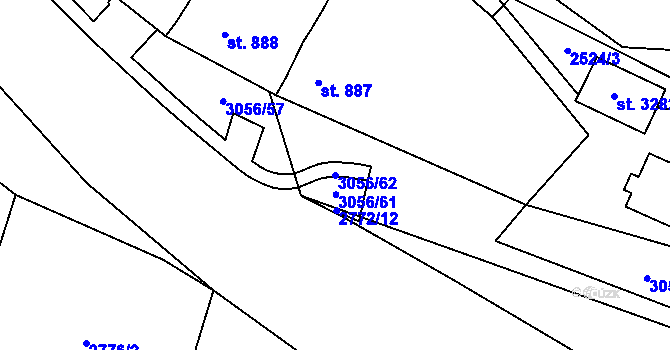 Parcela st. 3056/62 v KÚ Stříbro, Katastrální mapa