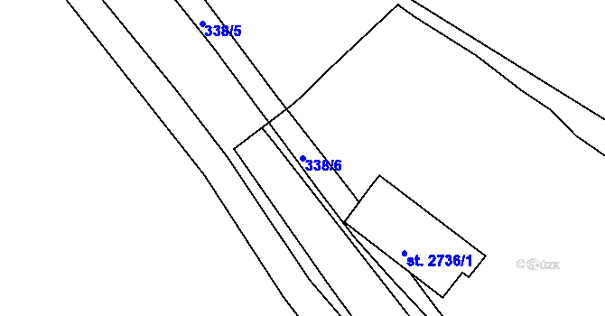 Parcela st. 338/6 v KÚ Stříbro, Katastrální mapa