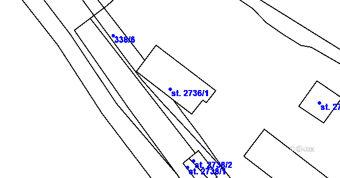 Parcela st. 2736/1 v KÚ Stříbro, Katastrální mapa