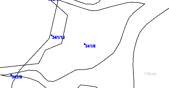 Parcela st. 341/8 v KÚ Stříbro, Katastrální mapa
