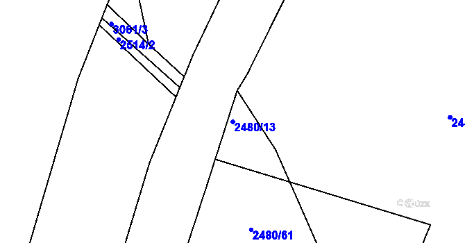Parcela st. 2480/13 v KÚ Stříbro, Katastrální mapa