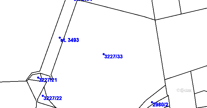 Parcela st. 3227/33 v KÚ Stříbro, Katastrální mapa