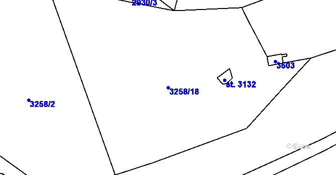 Parcela st. 3258/18 v KÚ Stříbro, Katastrální mapa