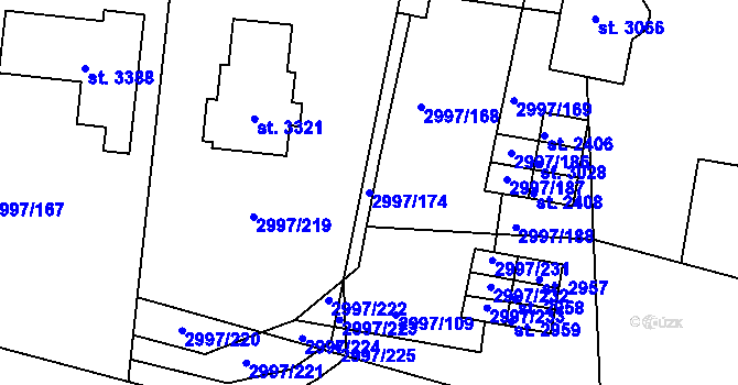 Parcela st. 2997/174 v KÚ Stříbro, Katastrální mapa
