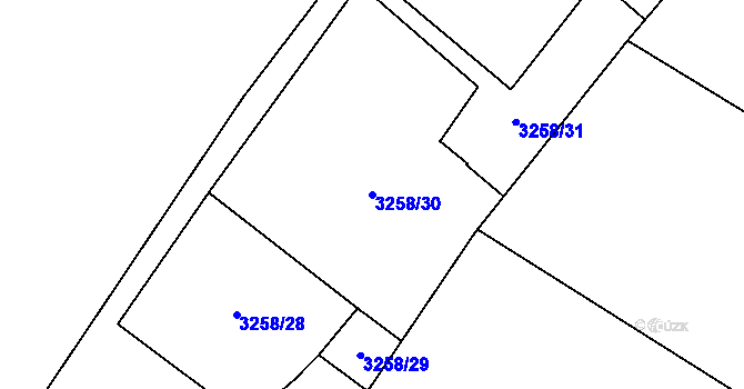Parcela st. 3258/30 v KÚ Stříbro, Katastrální mapa