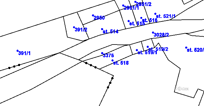 Parcela st. 3376 v KÚ Stříbro, Katastrální mapa