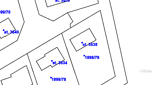 Parcela st. 3538 v KÚ Stříbro, Katastrální mapa