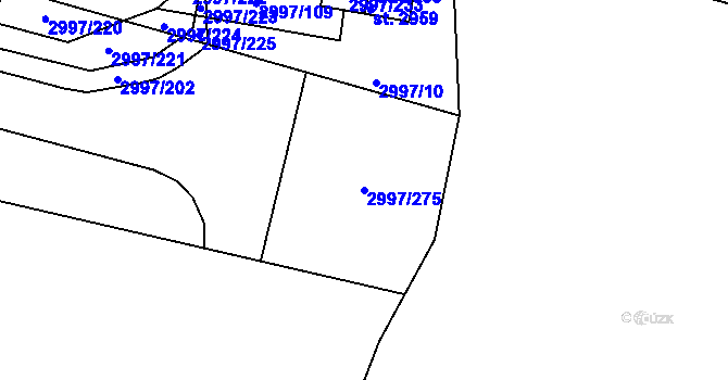 Parcela st. 2997/275 v KÚ Stříbro, Katastrální mapa