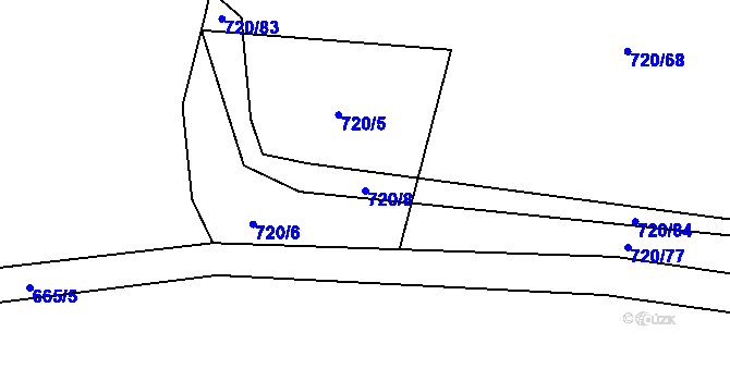 Parcela st. 720/8 v KÚ Stříbřec, Katastrální mapa