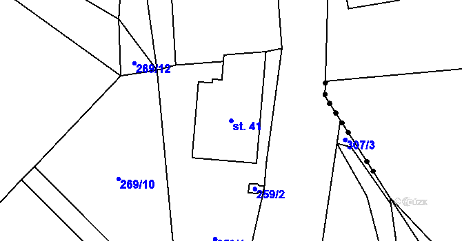 Parcela st. 41 v KÚ Střítež u Trutnova, Katastrální mapa
