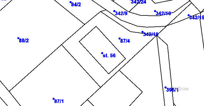 Parcela st. 56 v KÚ Střítež u Trutnova, Katastrální mapa