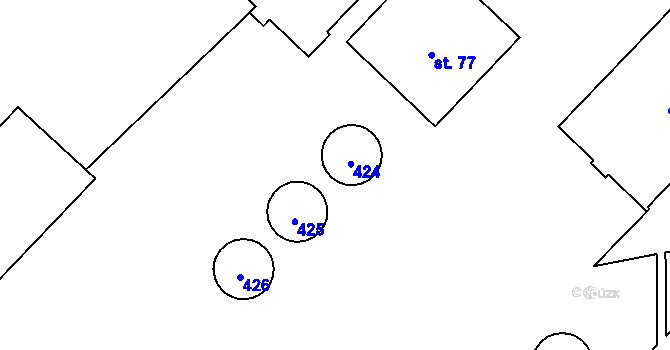 Parcela st. 64 v KÚ Střítež u Trutnova, Katastrální mapa