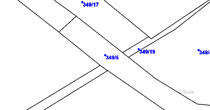 Parcela st. 349/5 v KÚ Střítež u Trutnova, Katastrální mapa