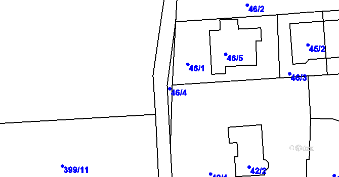 Parcela st. 46/4 v KÚ Antonínův Důl, Katastrální mapa
