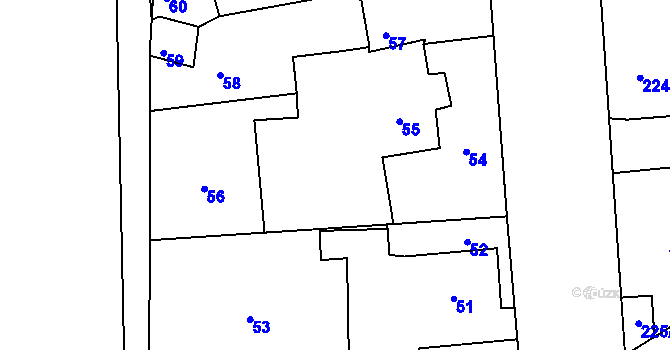 Parcela st. 55 v KÚ Antonínův Důl, Katastrální mapa