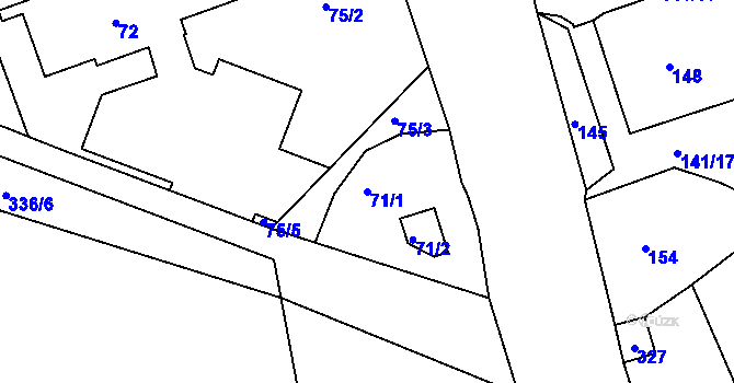 Parcela st. 71/1 v KÚ Antonínův Důl, Katastrální mapa