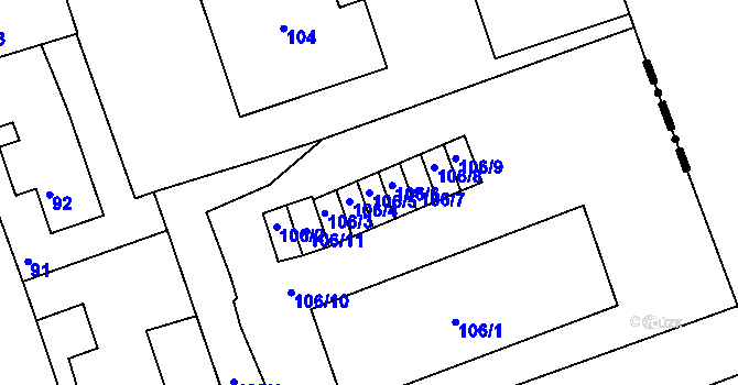 Parcela st. 106/5 v KÚ Antonínův Důl, Katastrální mapa