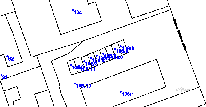 Parcela st. 106/6 v KÚ Antonínův Důl, Katastrální mapa